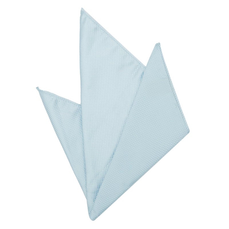 Jacob Alexander Woven Subtle Mini Squares Pocket Square Handkerchief - Sky Blue - Image 2